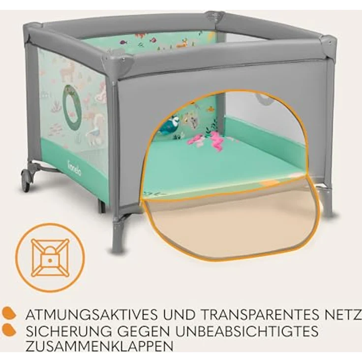 lionelo Laufgitter MILLE (Set), Eingebaute Spielmatte, Sehr sicher – Bild 7