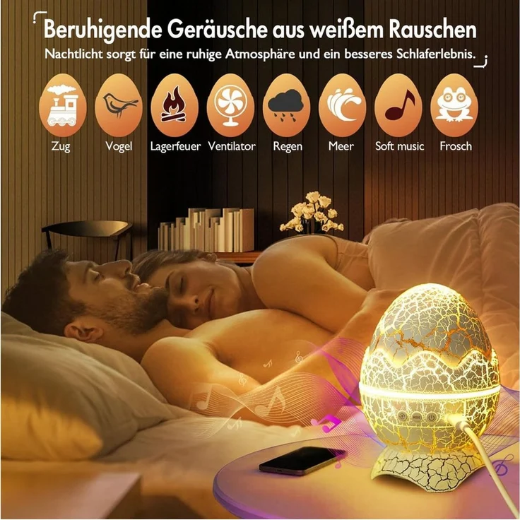 ANYSUN LED-Sternenhimmel Sternenhimmel Projektor mit Musikplayer Nachtlicht Aurora Effekt, LED Nachtlicht Polarlicht mit Fernbedienung, Weisse Rauschen Timer und Sternen für Kinder Erwachsene Deko – Bild 3