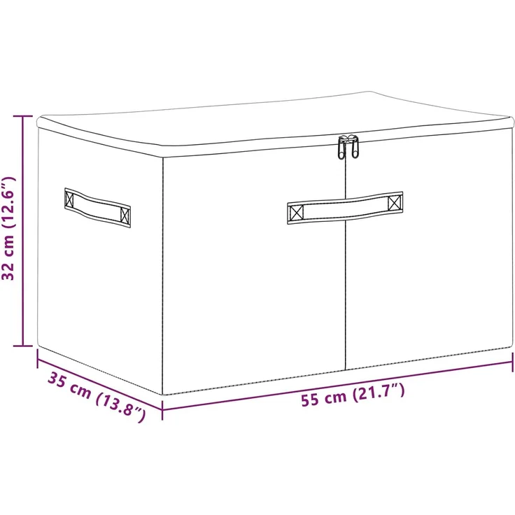 vidaXL Aufbewahrungsbox 6 stk. Vliesstoff 55 x 35 x 32 cm 61,6 L Creme 42024607 – Bild 3