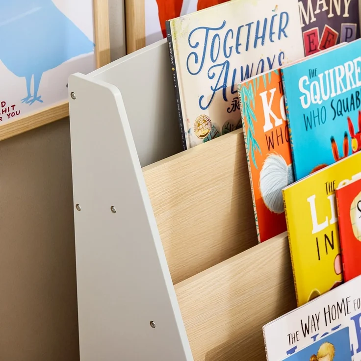 SoBuy KMB106-HG Kinderregal, MDF, Lackiert, Helle Eiche, 61 x 71 x 30 cm – Bild 7