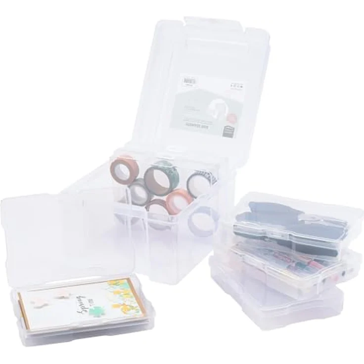 Vaessen Creative Staubox, Aufbewahrungsbox, Sortierbox mit 16 Boxen, Ordnungssystem, Transparent f�r Bastelutensilien, Bastelwerkzeuge Aufbewahrung Schmuck Und Spielzeug – Bild 4
