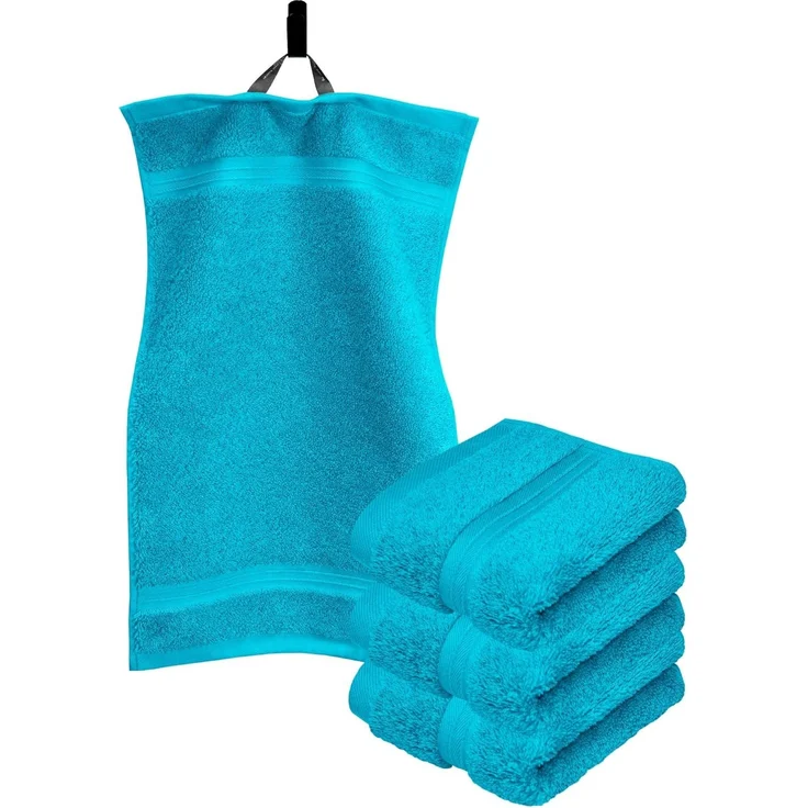 Lashuma Gästehandtücher Linz, Frottee (4-St), Modernes Gästetücher Set 30x50 cm blau – Bild 3