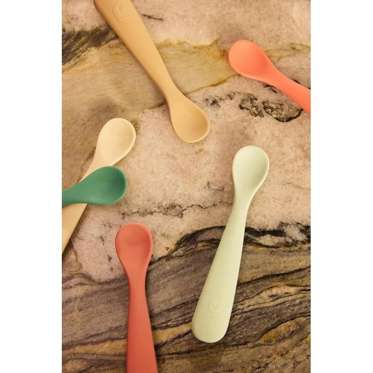 Jollein Silikon Baby Löffel - 2er Set - BPA-Frei - Jade Shades | Esslernlöffel Baby & Kleinkind, Spülmaschinengeeignet – Bild 5