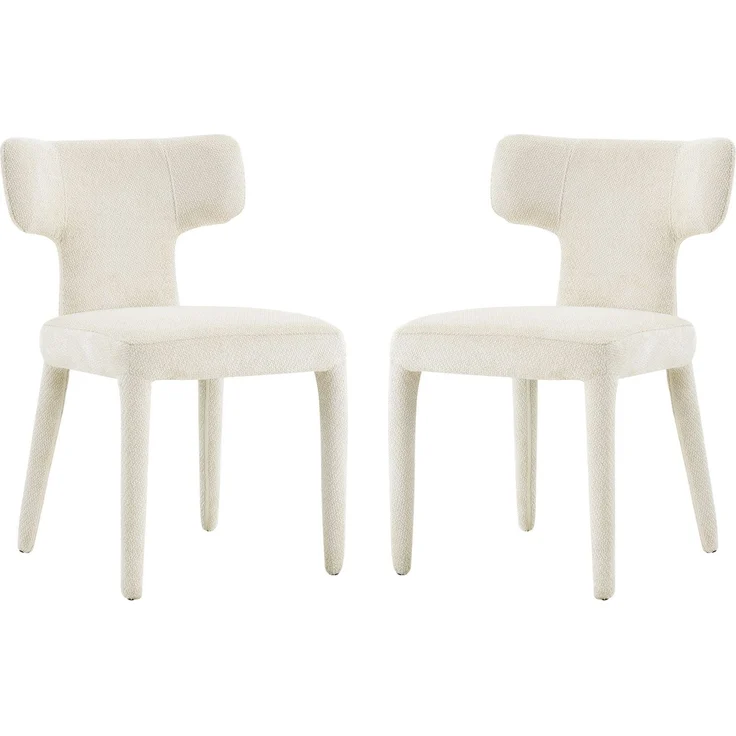 Esszimmerstühle 2er-Set 45×47,5×80,7 cm in Weiß mit gepolstertem Stoffbezug und T-Rückenlehne – Bild 6