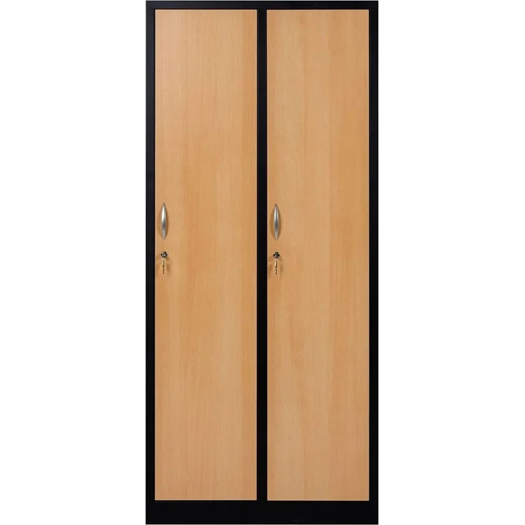 Garderobenschrank 2-türig schwarz/Buche Dekor – Bild 3