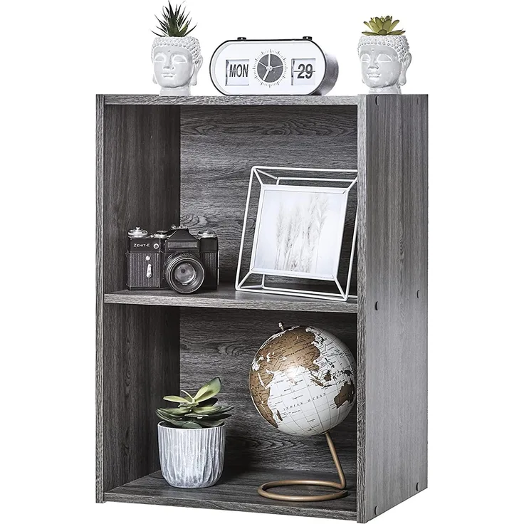 Iris Ohyama, Schrank mit Regalen/Holzaufbewahrung mit Regalen/Bücherregal/Beistellmöbel, Einfache Montage, modular, Design, Büro, Wohnzimmer, Schlafzimmer - Basic Storage Shelf - CX-2 - Graue Eiche