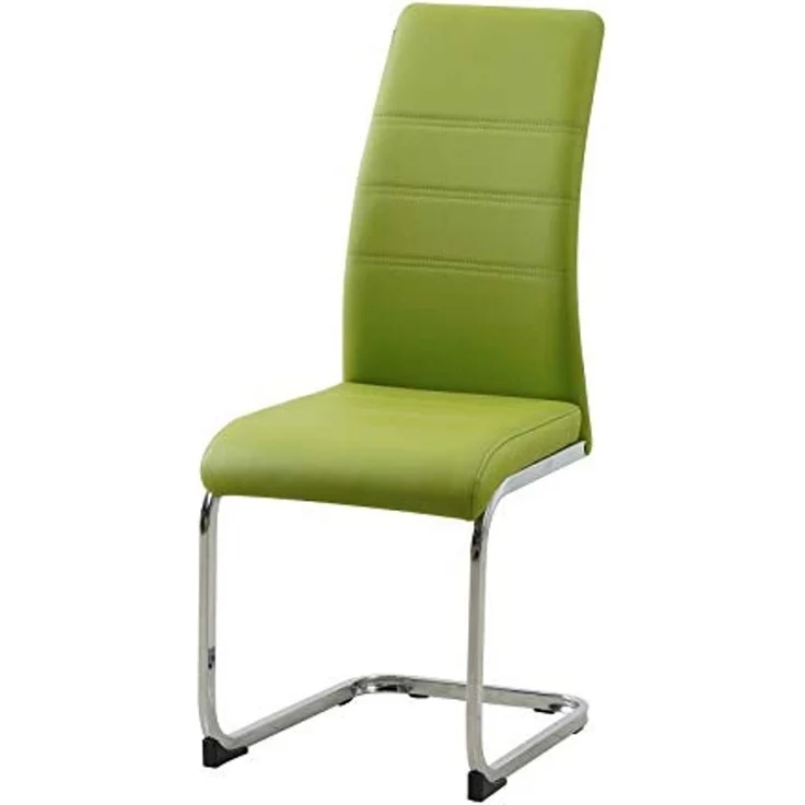 HTI-Line Freischwinger Schwingstuhl 4er Set PU grün SallyC (Set, 4 St), Freischwinger Esszimmerstuhl Kunstleder – Bild 4