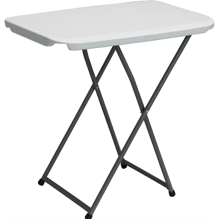 Sanotechnik Tisch klappbar weiß, Metall, Kunststoff, 75x50x(56-73) cm