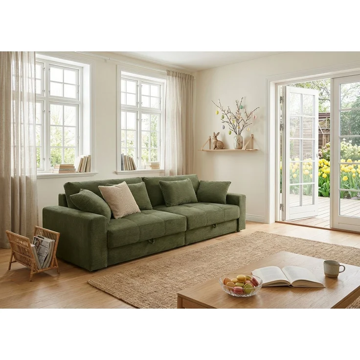 Jockenhöfer Gruppe Big-Sofa Space XL, B: 284 cm, Mega-Sofa mit Bettkasten & 4 Zierkissen – Bild 3