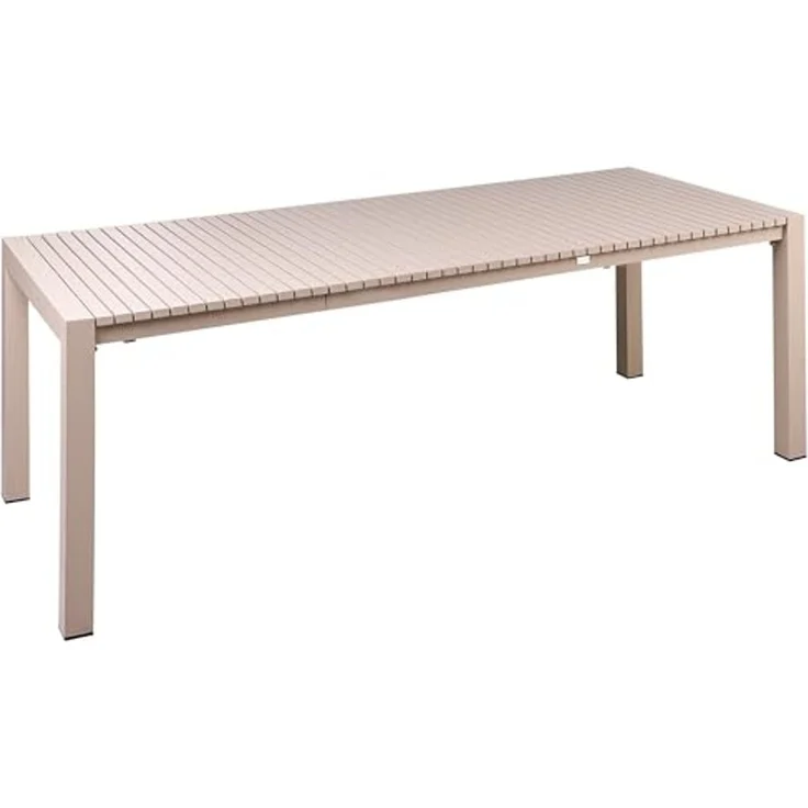 Ausziehbarer Gartentisch ARDESIO 160 220 cm 90 cm Metall Sandbeige – Bild 1