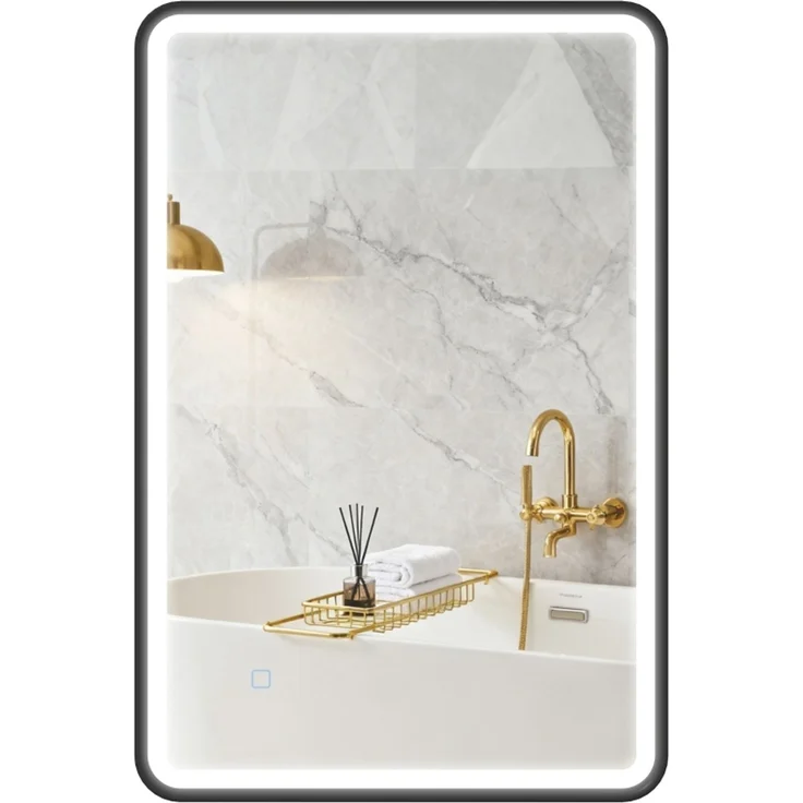 90 x 60 cm LED-Badezimmerspiegel, Lichter, 3 Farben, dimmbar, Memory-Funktion, horizontal und vertikal, Schwarz--Schwarz--60x4x90cm--YOUDENOVA – Bild 8