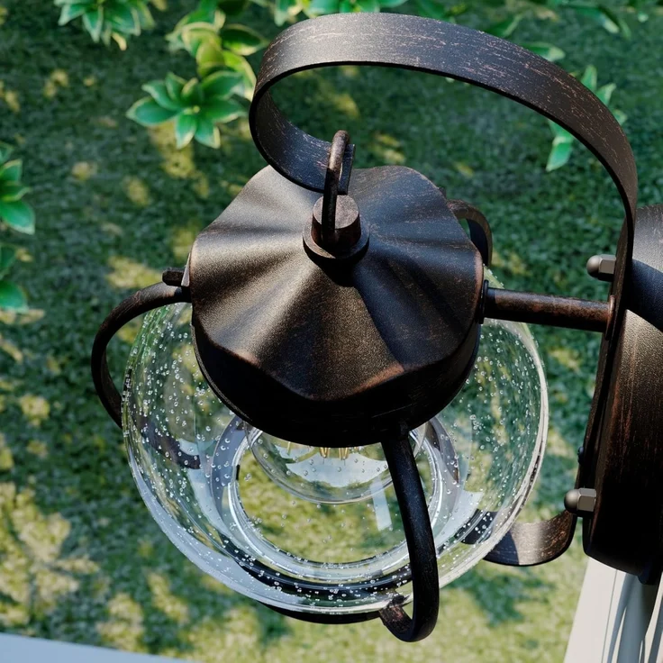 Lindby Außen-Wandleuchte Gerlo, Metall, Braun IP23, 1 x 60 W – Bild 5