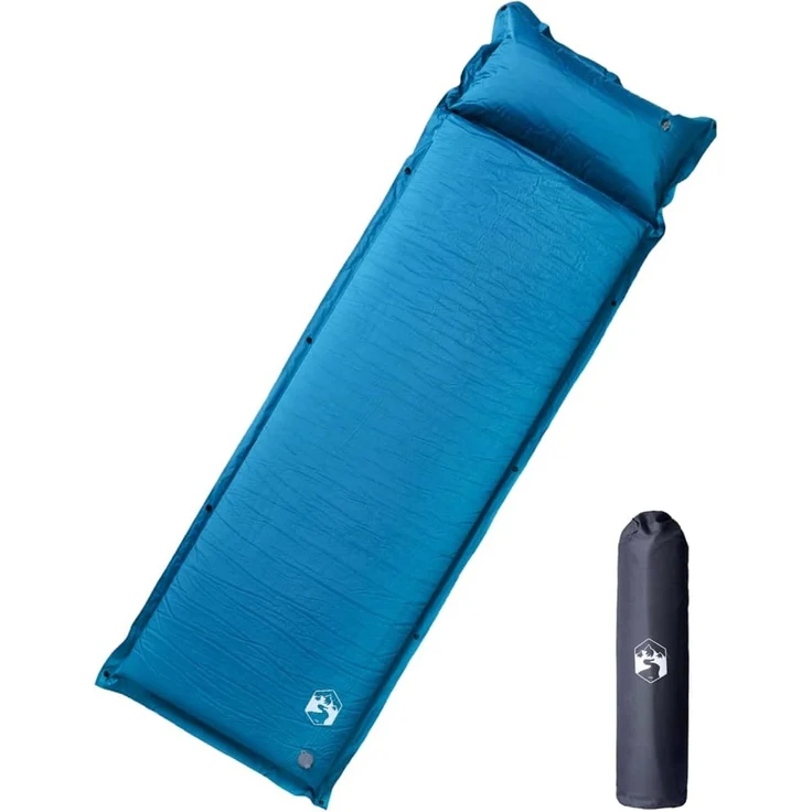 vidaXL Selbstaufblasende Isomatte mit Kissen Türkis 4007130 – Bild 1
