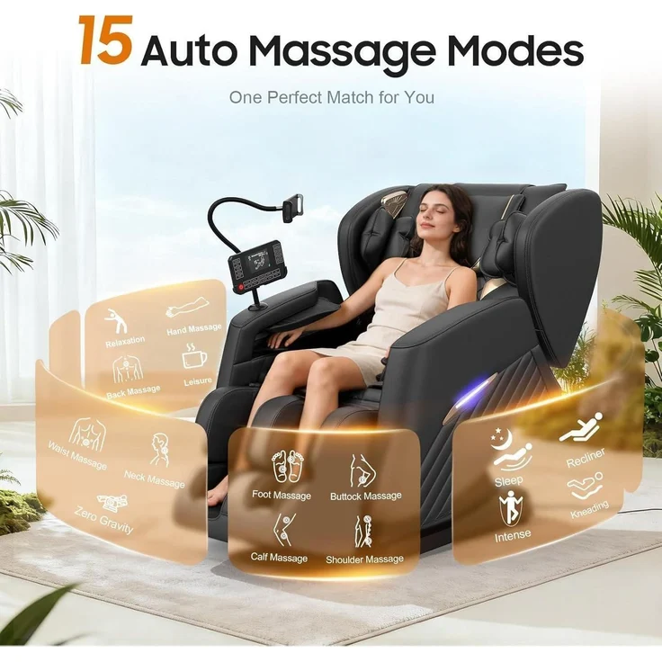 Massagesessel Ganzkorper 16 Rollen 8 Airbags – Bild 3