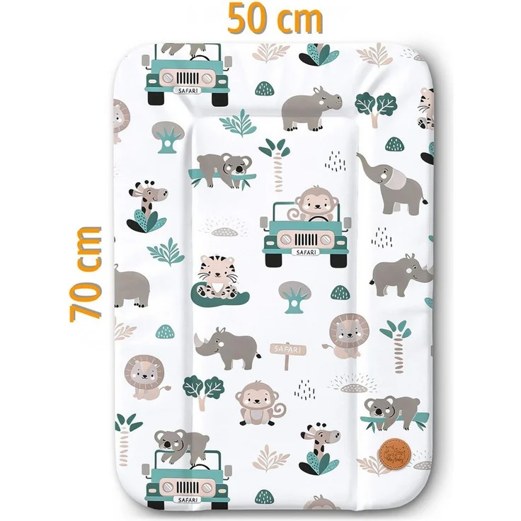 Wickelauflage Wickelunterlage abwaschbar und wasserdicht 70x50 cm - Wickelmatte zum Auflegen auf Wickeltisch Wickelaufsatz Wickelkommode oder Waschmaschine changing mat 70x50 Afrika – Bild 2