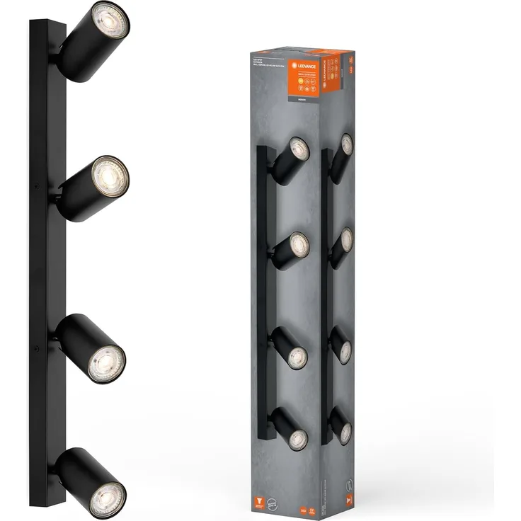 LEDVANCE LED-Spot Octagon GU10 Schwarz 4x3,4W 927 DIM