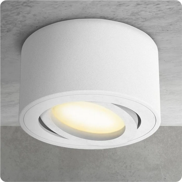 SSC-LUXon LED Aufbaustrahler CELI-1WM LED Aufbauspot weiß 6W dimmbar warm neutral kalt Spot, Warmweiß bis Tageslicht – Bild 2