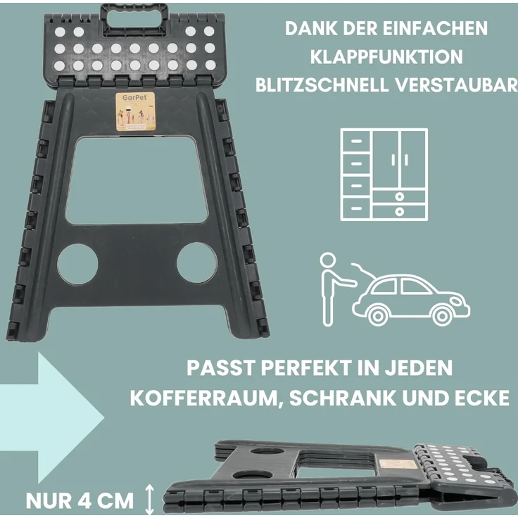 GarPet Campinghocker Klapphocker Campinghocker Faltbar Ultraleicht Falthocker Tritthocker – Bild 5
