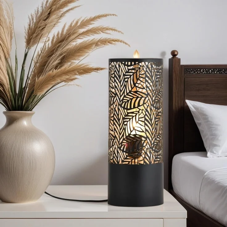 Marrakesch Orient & Mediterran Interior Nachttischlampe 2er Set Skandinavische Deko Tischlampe Lampe Verdure Klein Schwarz, ohne Leuchtmittel, Tischlampe – Bild 2