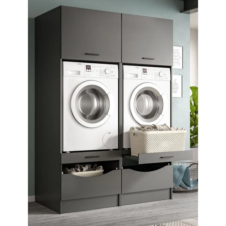 Waschmaschinenumbau Set Flexy in grau 132 x 195 cm – Bild 5