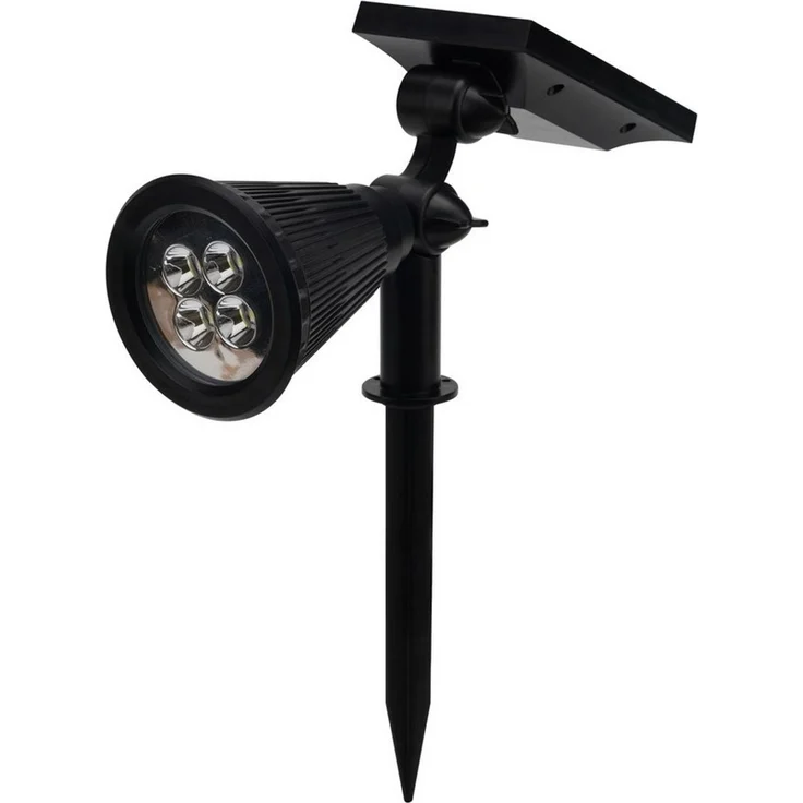 Casativo LED Gartenstrahler Solar-Gartenleuchte Erdspieß & Dämmerungssensor 200lm-Gartenstrahler, 4 weisse LEDs, Leuchtdauer ca. 8 Std. Spot 80° & Solarpanel 180° neigbar IP44 – Bild 2