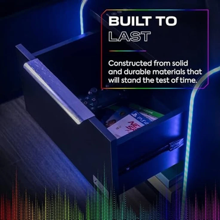 X Rocker Electra Nachttisch - Gaming Nachtschrank mit RGB-Beleuchtung, App-Steuerung & Wireless – Bild 7