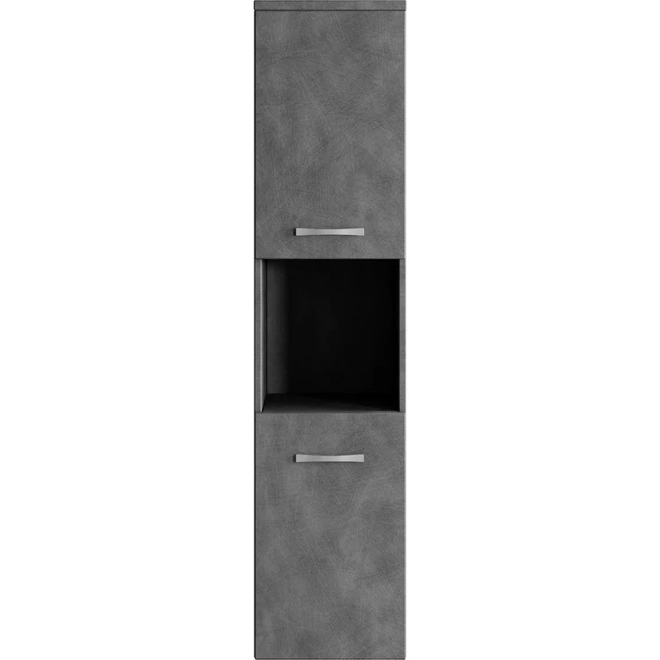 Badplaats Badezimmerschrank Montreal 30 x 30 x 131 cm Dunkel Grau - Hoch Badschrank Mit 2 Türen – Bild 3