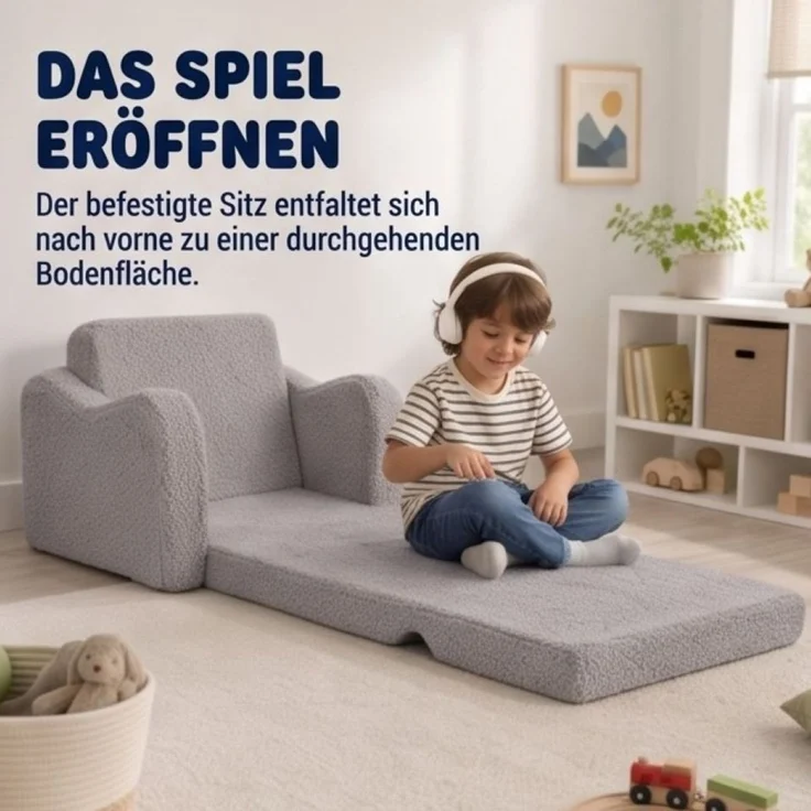 Jiexi Kindersofa Modulares Kindersofa, klappbare Kindercouch für Kinderzimmer – Bild 3