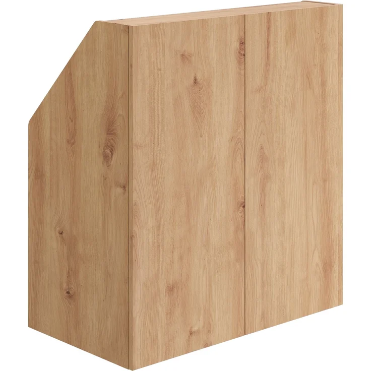 Bellamio 'Aland' Dachschrägenregal mit Türen, Eichenoptik, 100x52x90 cm, mit Push-to-open, Schrank für Dachschräge mit 3 Fächern