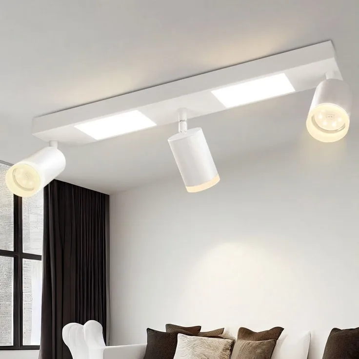 Nettlife Deckenstrahler 1/2/3/4 Flammig GU10, LED wechselbar, Warmweiß, Schwenkbar Flurlampe Metall für Schlafzimmer Küche Büro