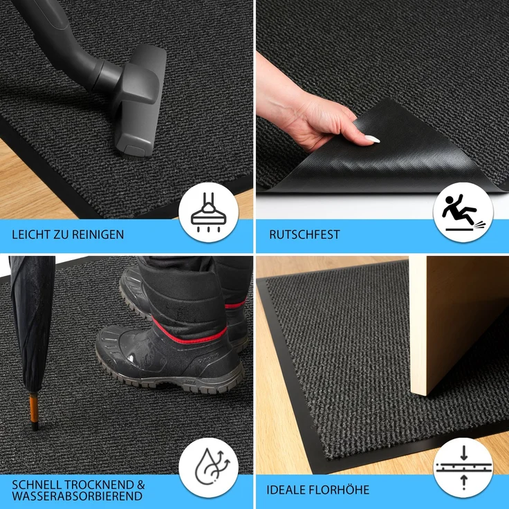 Furni24 Fußmatte - Anthrazit-Schwarz, 60 x 90 cm – Bild 8