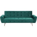 beliani 'SELNES' Schlafsofa, 3-Sitzer, Samtstoff, Smaragdgrün, 85 x 84 x 212 cm