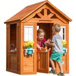 Backyard Discovery 65314 'Timberlake' Spielhaus, ab 2 Jahren, 14 x 117 x 107 cm, mit Blumentopfhalterungen, holz/weiß