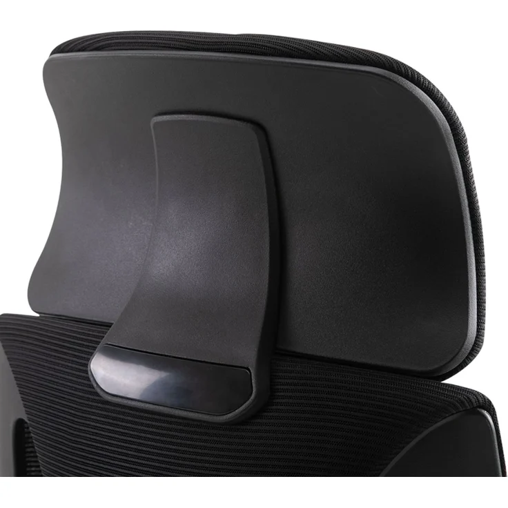 Faumrta Bürostuhl, H?henverstellbarer Schreibtischstuhl mit Wippfunktion Drehstuhl mit Armlehne, Kopfstütze, Lendenstütze Bürostuhl mit Netzstoff-Optik, SchwarzPolyester64cm*55cm*126cmSchwarz – Bild 7