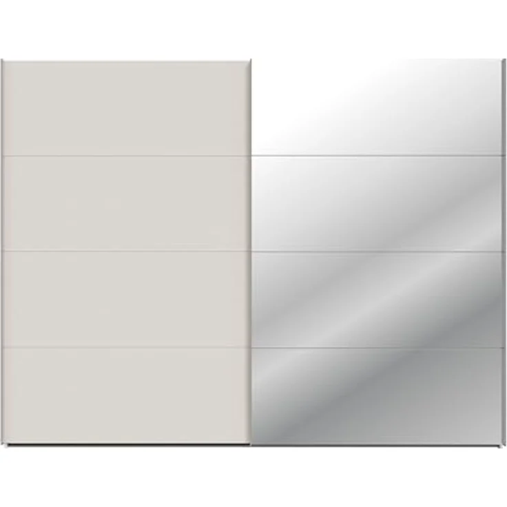 Forte SOPHISTISPACE Kleiderschrank 270, moderner Schwebetürenschrank, 2-türig, Einlegeböden, Kleiderstangen, Spiegel, Holzwerkstoff, Kaschmir|Beige, 269,8 cm breit x 210,5 cm hoch x 62,9 cm tief – Bild 4