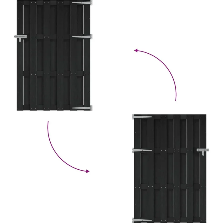 vidaXL Gartentor 100 x 150 cm WPC und Aluminium Schwarz 42039045 – Bild 4
