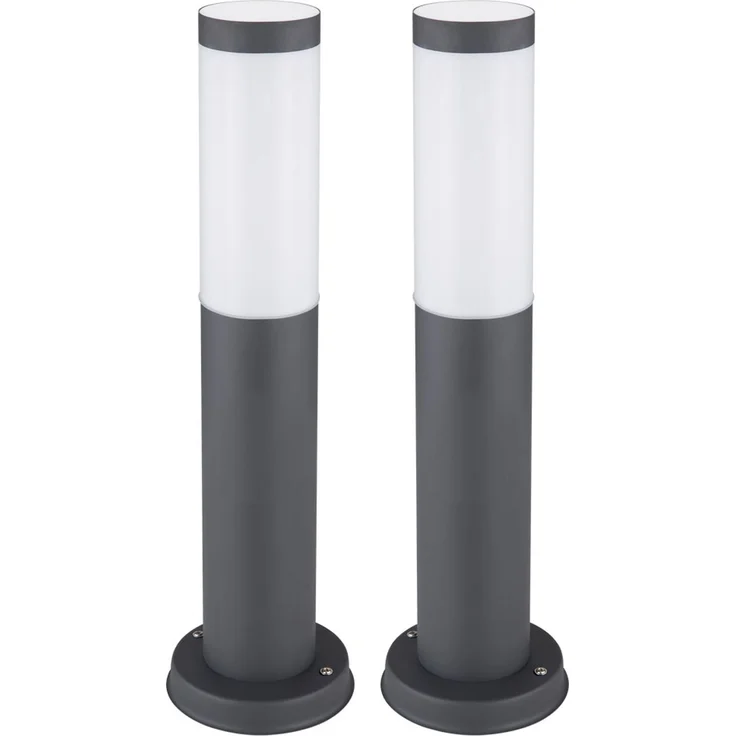 2er Set LED Sockelleuchte, Edelstahl anthrazit, Höhe 45 cm – Bild 1