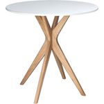 Ragaba runder Esstisch, MDF & Massives Eschenholz, Weiß, Ø 70 cm