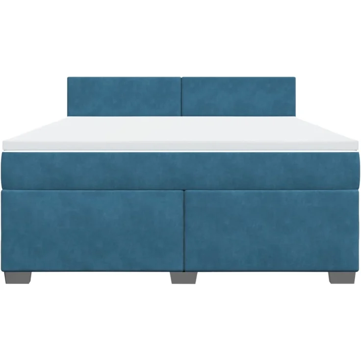 vidaXL Boxspringbett mit Matratze Blau 180x200 cm Samt 3288676 – Bild 6
