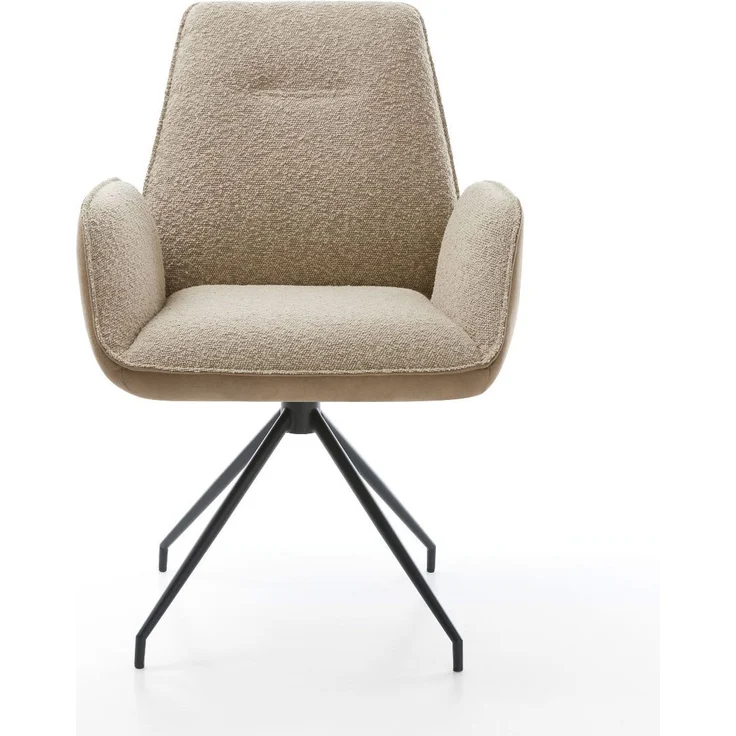 Drehstuhl Zoa-Flex Materialmix Schlamm Kreuzgestell konisch Schwarz 180° drehbar Taschenfederkern – Bild 2