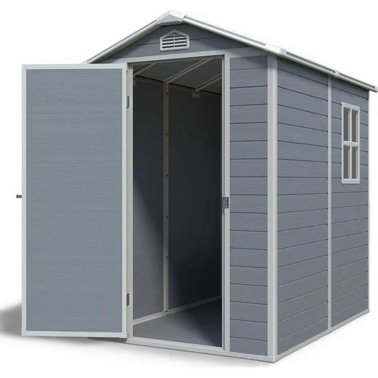 osoltus 'Lönneberga' Gartenhaus, 2,5m², Kunststoff grau, 195 x 128cm – Bild 1