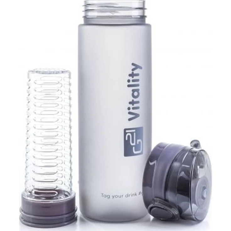 G21 Flasche mit Sieb grau 600 ml