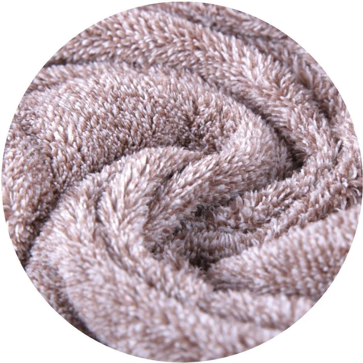 Haarturban ( Braun ) Cozy mit Knopf - 25x65cm ( One SIze ) Superweich Flauschig - Saugstark, Handtuch Haare Turban Haarhandtuch Schnelltrocknend – Bild 7