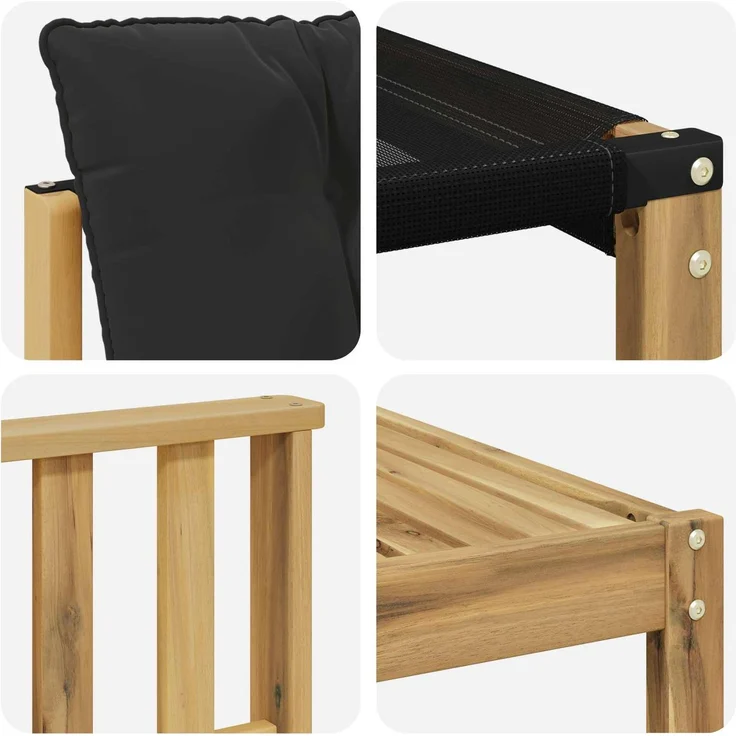 vidaXL Outdoor-Sofagarnitur 7 stk. 6-Sitzer Weiß und Schwarz 3389546 – Bild 8