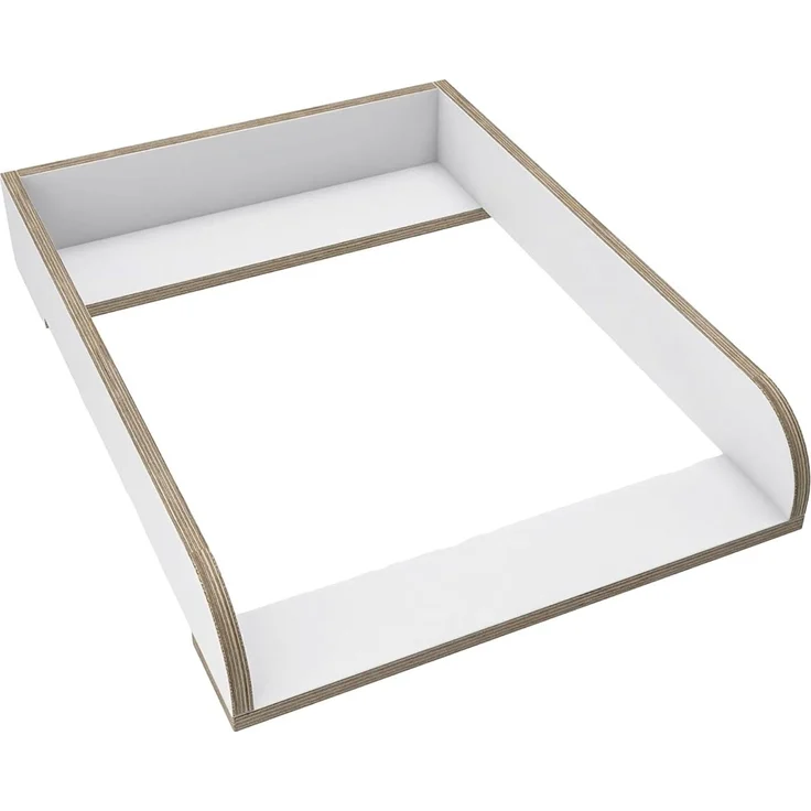REGALIK Wickelaufsatz für Kullen IKEA 72x50 cm - Abnehmbar Wickeltischaufsatz in Weiß - Abgeschlossen mit Natürlichem Sperrholz geschützt okologisches Öl mit Abgerundeten Frontplatten – Bild 1