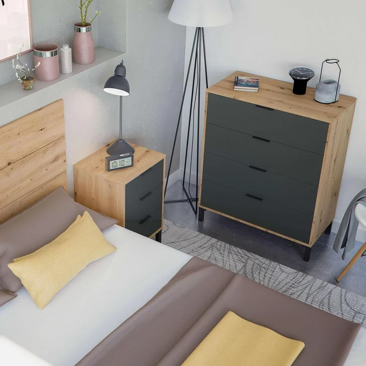 Habitdesign Kommode, Melamin Holz Aluminium, Mediano – Bild 4