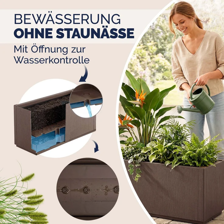 CASARIA® Pflanzkasten Ethica 80x36x36cm Braun – Bild 4
