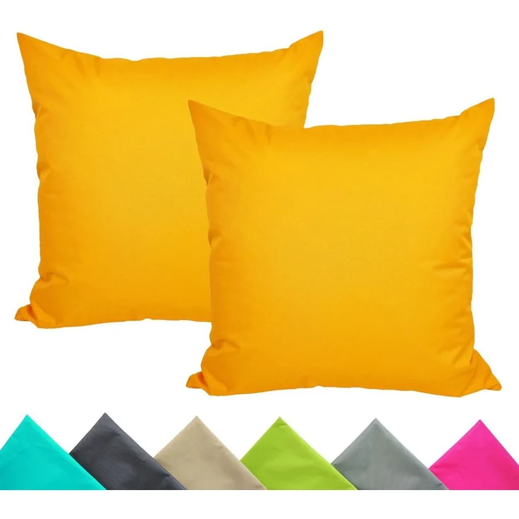 JACK Kissenbezüge 2er Set 40x40cm Outdoor Wasserfest, (2 Stück), 2x Kissenhülle, strapazierfähig, wasserabweisend, Innen & Außen – Bild 2