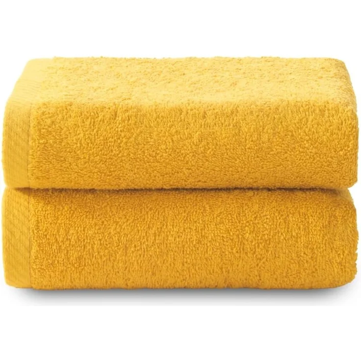 Top Towel - Plus - Große Badetücher - Badezimmerhandtücher - 2 Hand- oder Waschbeckenhandtücher - 50x100 cm - 100 % Baumwolle - Gold