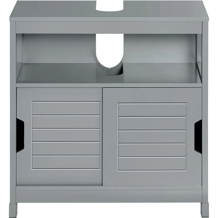SoBuy FRG128-SG Waschbeckenunterschrank, MDF, Lackiert, Grau, 60 x 60 x 30 cm – Bild 10
